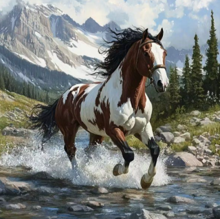 Diamond Painting Pferd im Wasser